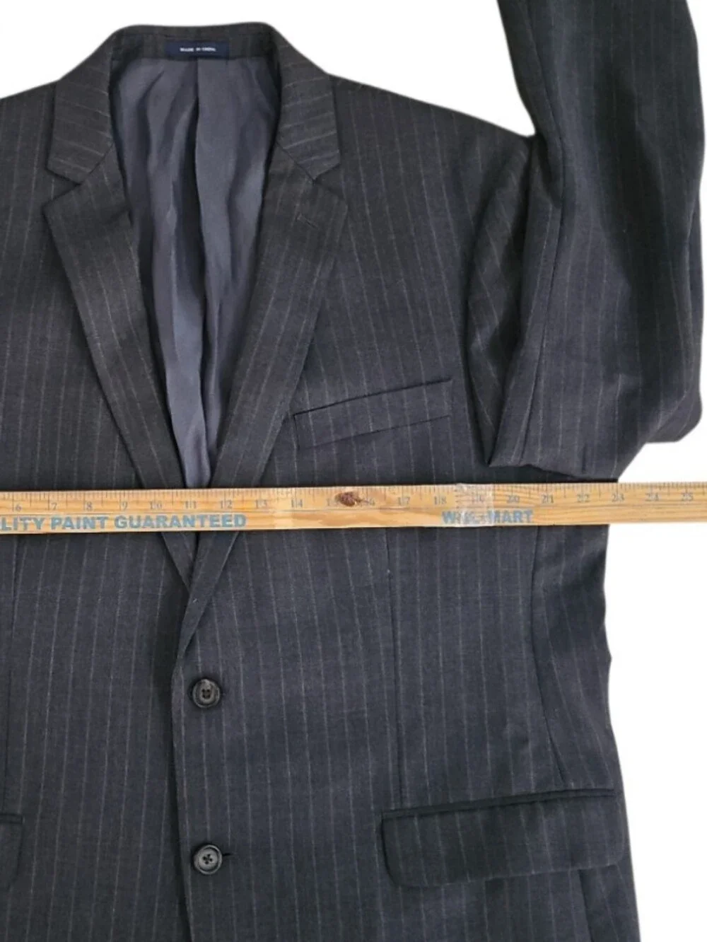 Ralph Ralph Lauren 100% Wool Pinstripe Blazer Men 46 Gray Career Suit Jacket